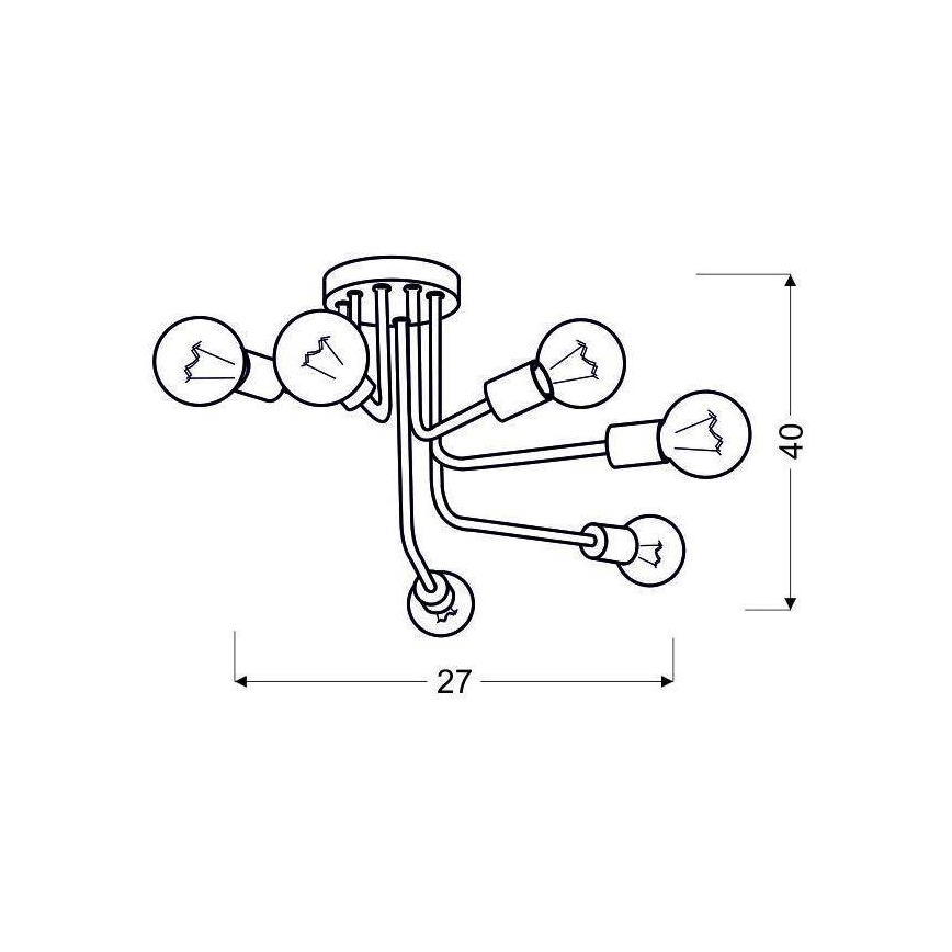 Candelabro integrado SPILL 6xE27/60W/230V
