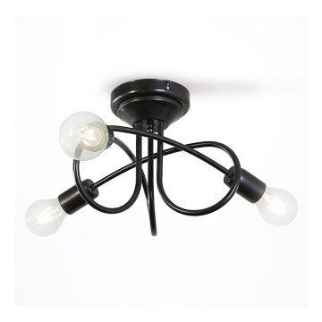 Candelabro integrado STYLE 3xE27/60W/230V preto
