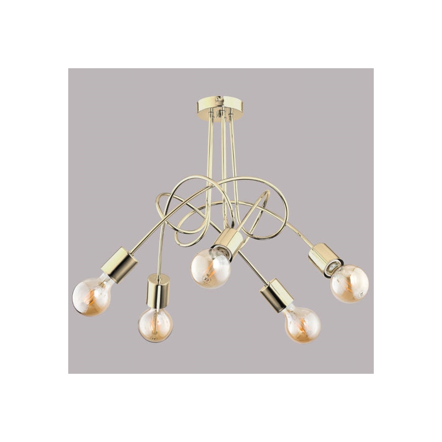 Candelabro integrado TANGO 5xE27/60W/230V dourado