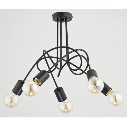 Candelabro integrado TANGO 5xE27/60W/230V preto