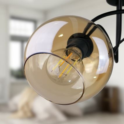 Candelabro integrado VENUS BLACK 3xE27/60W/230V