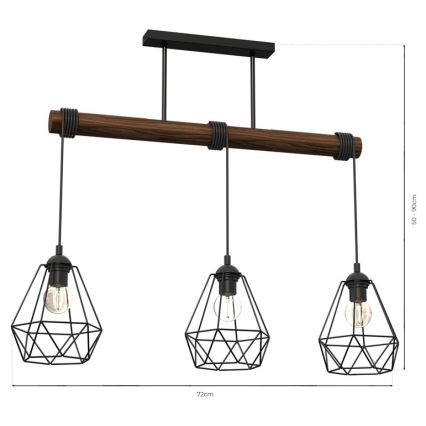 Candelabro montado à superfície ACERO 3xE27/60W/230V