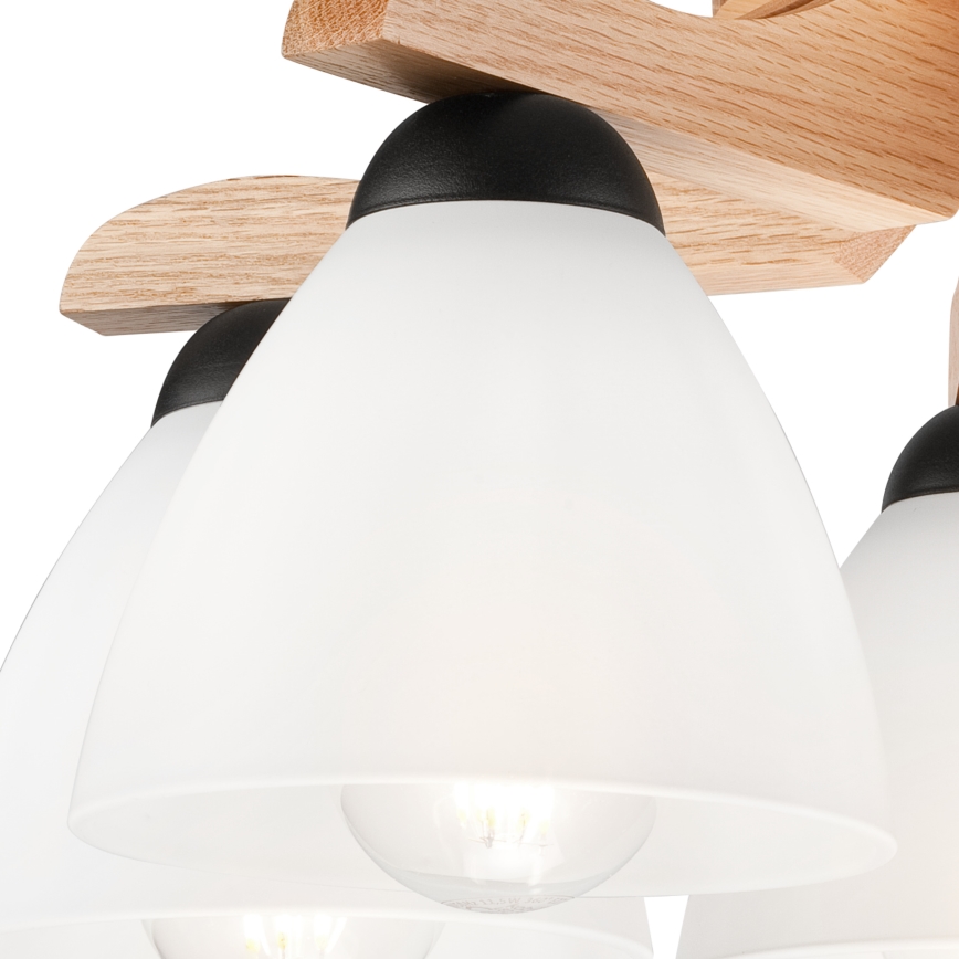 Candelabro montado à superfície ADRIANO 5xE27/60W/230V carvalho