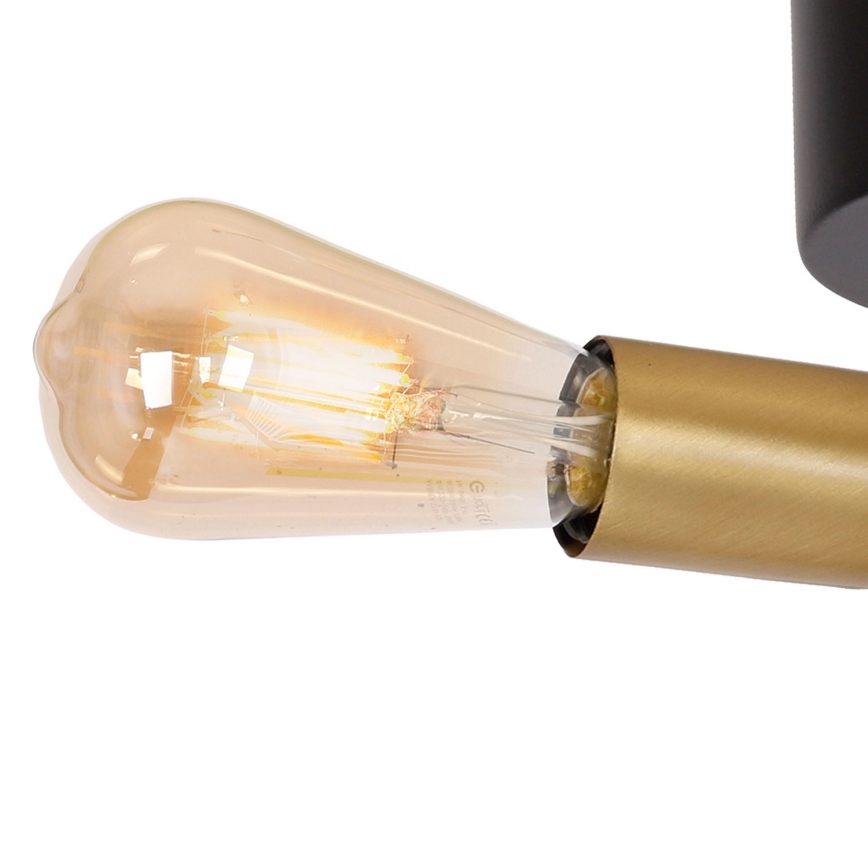 Candelabro montado à superfície BRENDA 3xE27/60W/230V preto/dourado
