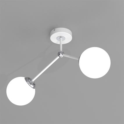 Candelabro montado à superfície JOY 2xE14/40W/230V branco/cromado brilhante