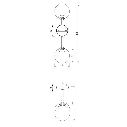 Candelabro montado à superfície JOY 2xE14/40W/230V branco/cromado brilhante
