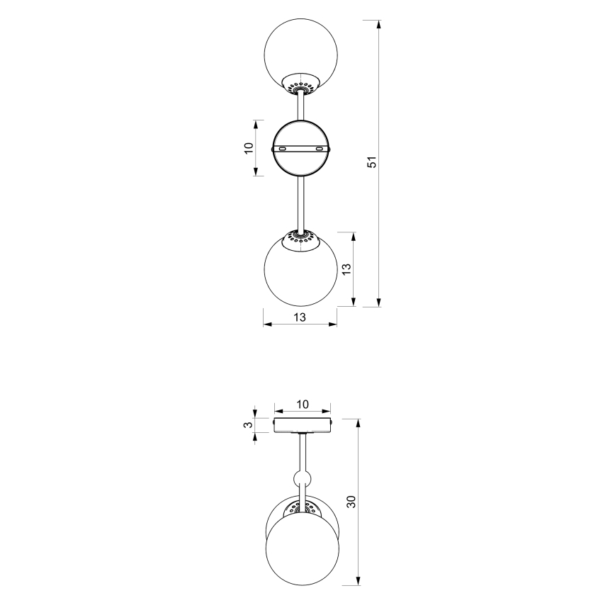 Candelabro montado à superfície JOY 2xE14/40W/230V branco/cromado brilhante