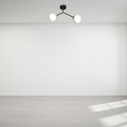 Candelabro montado à superfície JOY 2xE14/40W/230V preto/dourado