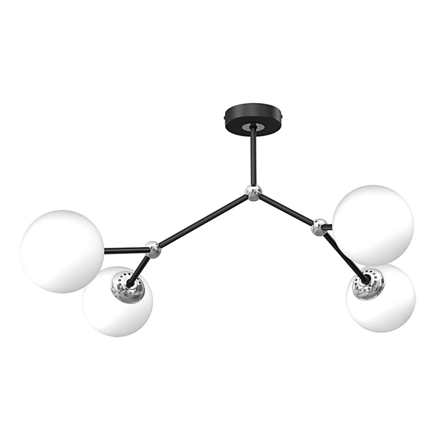 Candelabro montado à superfície JOY 4xE14/40W/230V preto/cromado brilhante