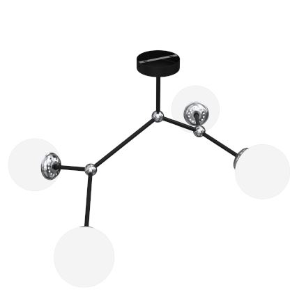 Candelabro montado à superfície JOY 4xE14/40W/230V preto/cromado brilhante