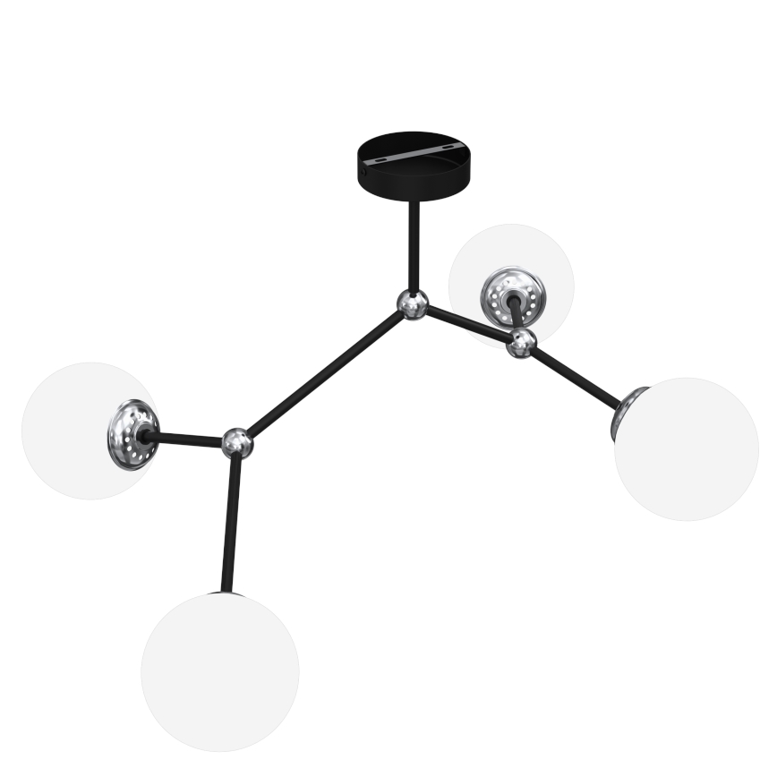 Candelabro montado à superfície JOY 4xE14/40W/230V preto/cromado brilhante