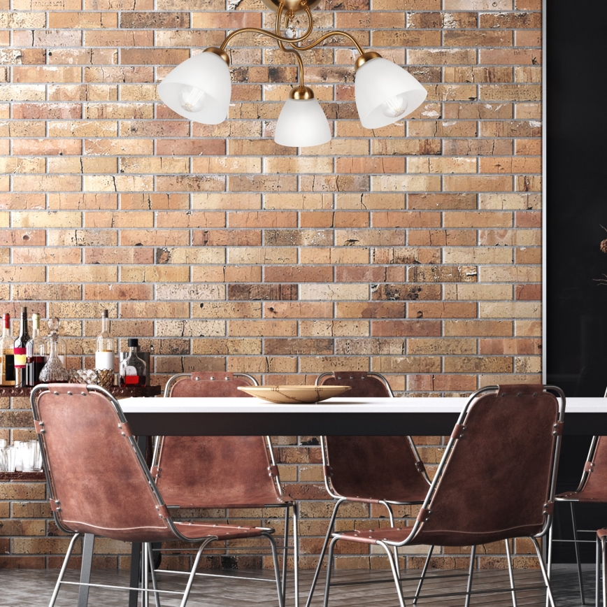 Candelabro montado à superfície MIRANDA 3xE27/60W/230V dourado