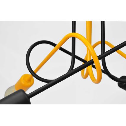 Candelabro montado à superfície OXFORD 4xE27/15W/230V preto/amarelo