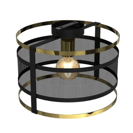 Candelabro montado à superfície RIM 1xE27/60W/230V preto/dourado