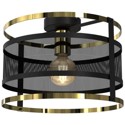 Candelabro montado à superfície RIM 1xE27/60W/230V preto/dourado