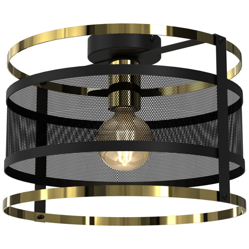 Candelabro montado à superfície RIM 1xE27/60W/230V preto/dourado