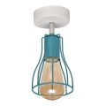 Candelabro montado à superfície TUBE II 1xE27/15W/230V turquesa