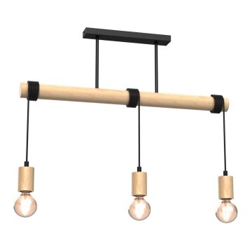 Candelabro montado à superfície VIGA 3xE27/60W/230V madeira