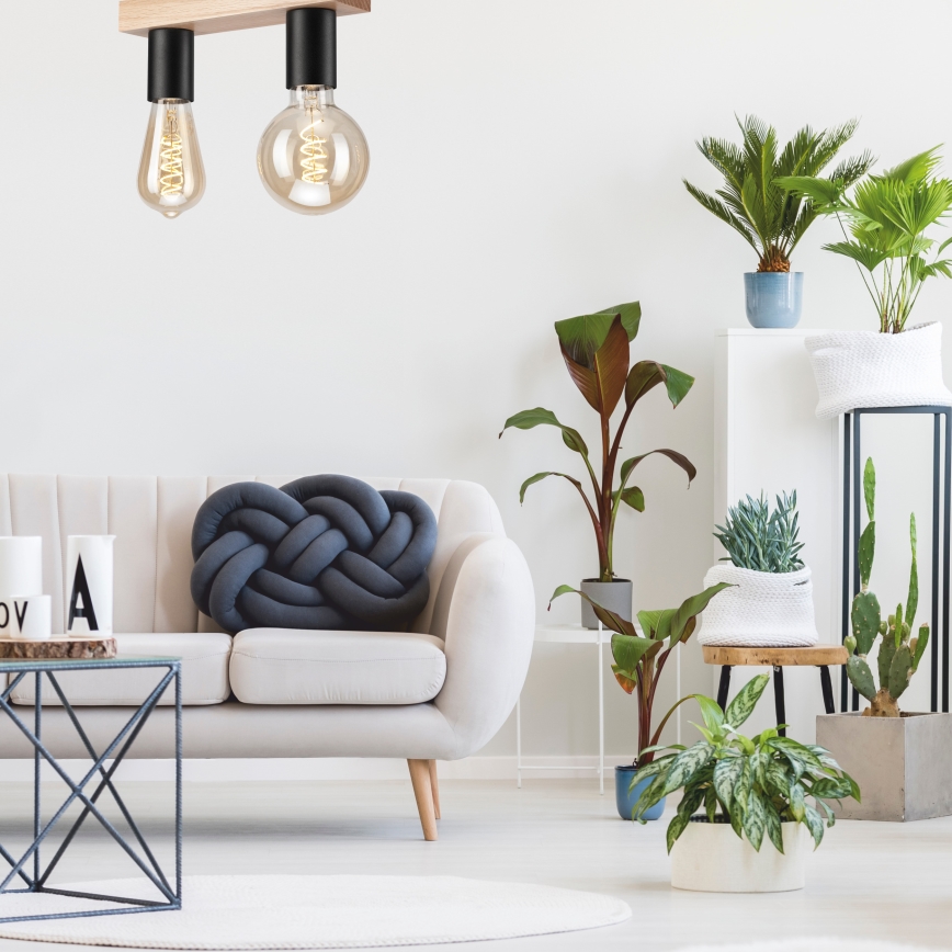 Candelabro montado à superfície VITO OAK 2xE27/60W/230V carvalho