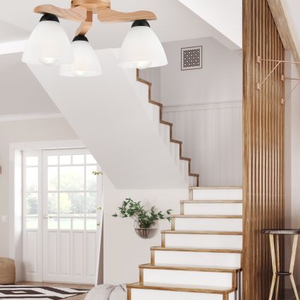 Candelabro montado na superfície ADRIANO 3xE27/60W/230V carvalho