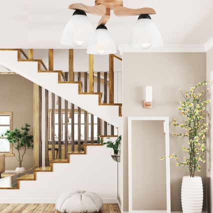 Candelabro montado na superfície ADRIANO 3xE27/60W/230V carvalho