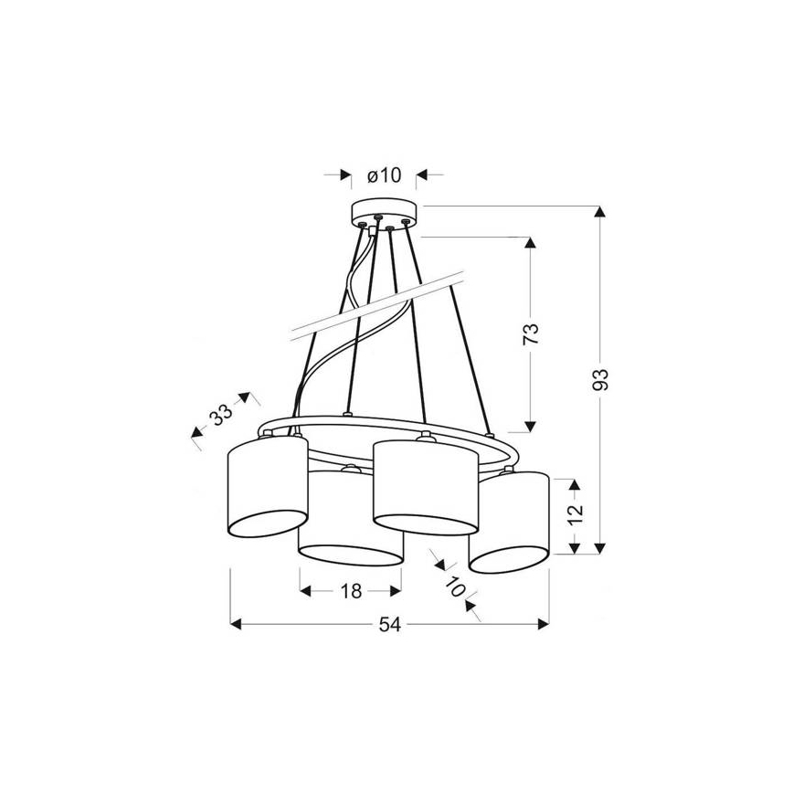 Candelabro num fio BAN 4xE14/40W/230V