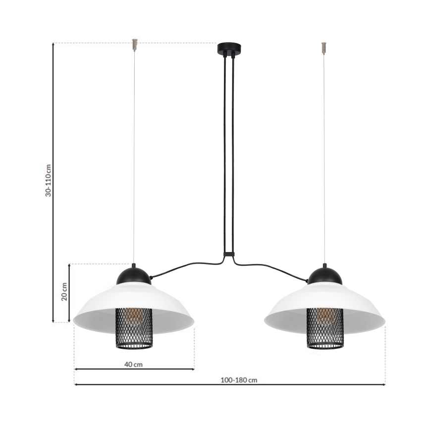 Candelabro num fio BJORN 2xE27/60W/230V