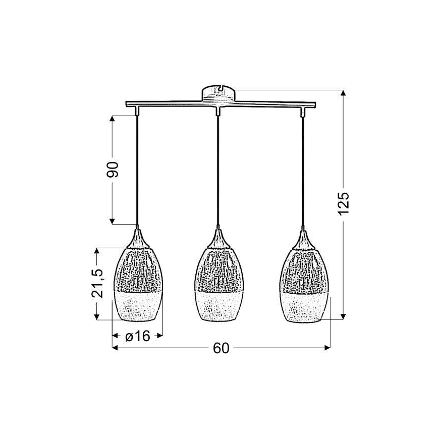 Candelabro num fio CELIA 3xE27/60W/230V