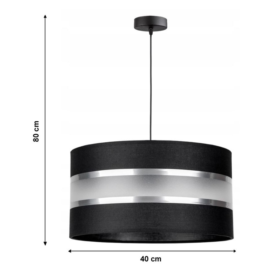 Candelabro num fio CORAL 1xE27/60W/230V preto antigo