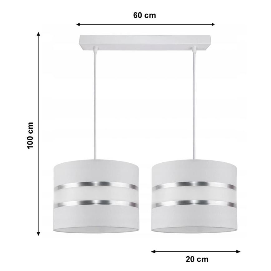 Candelabro num fio CORAL 2xE27/60W/230V branco
