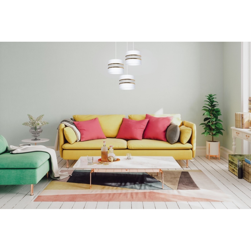 Candelabro num fio CORAL 3xE27/60W/230V branco
