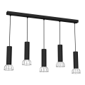 Candelabro num fio DANTE 5xGU10/25W/230V preto antigo/cromo brilhante