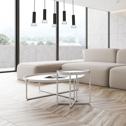 Candelabro num fio DANTE 5xGU10/25W/230V preto antigo/cromo brilhante
