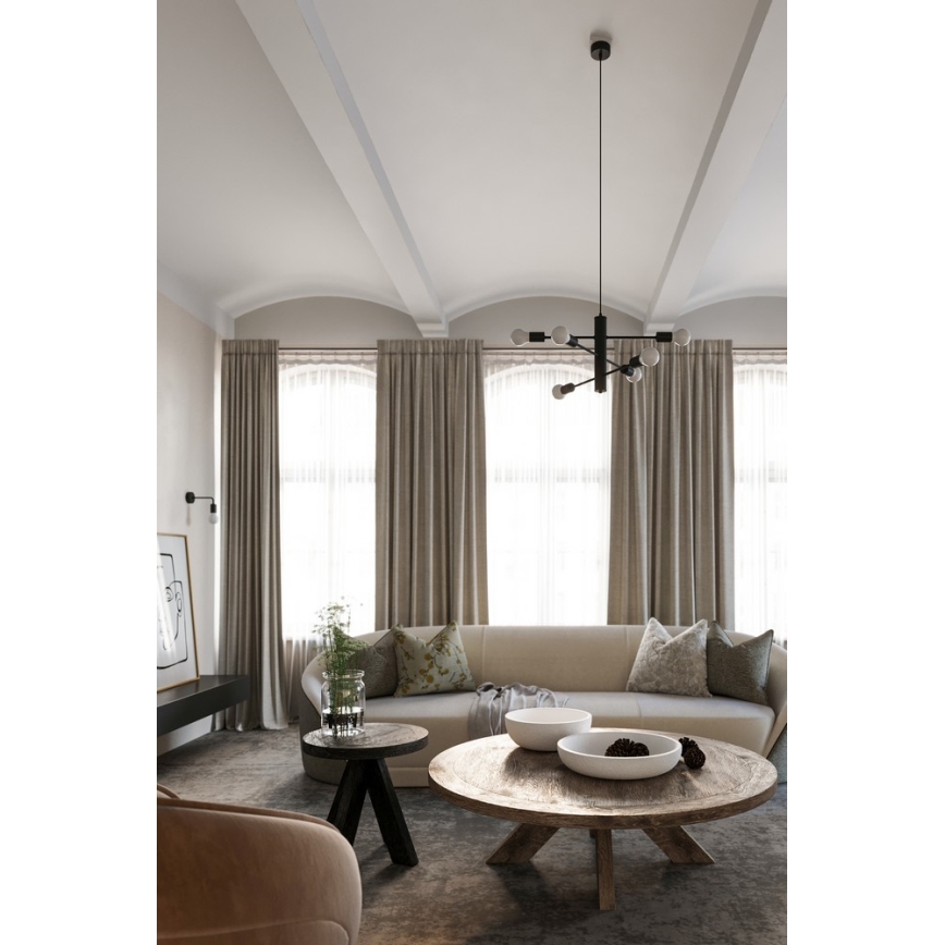 Candelabro num fio DUOMO 6 6xE27/60W/230V preto antigo