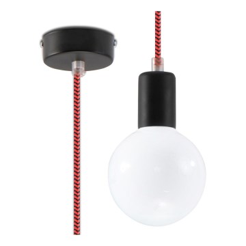 Candelabro num fio EDISON 1xE27/60W/230V černá, vermelho