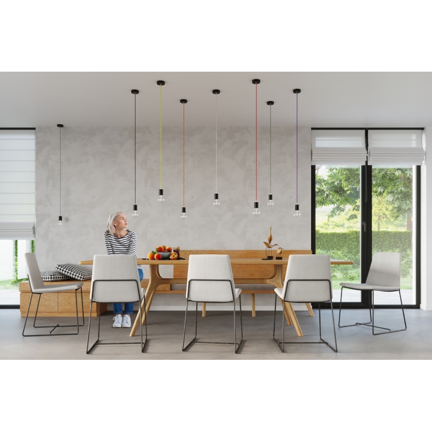 Candelabro num fio EDISON 1xE27/60W/230V preto antigo