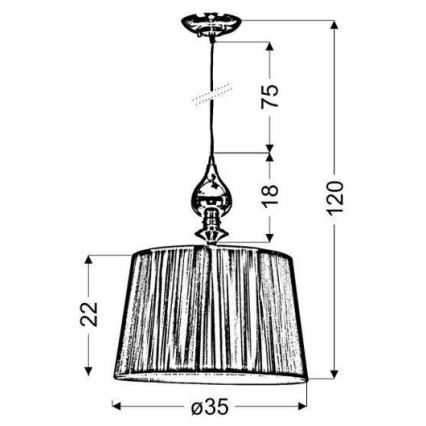 Candelabro num fio GILLENIA 1xE27/60W/230V