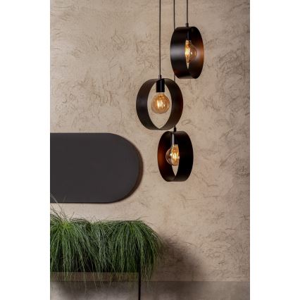 Candelabro num fio HAPPY 3xE27/60W/230V preto antigo