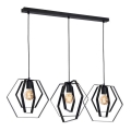 Candelabro num fio HEXAGON 3xE27/60W/230V preto antigo