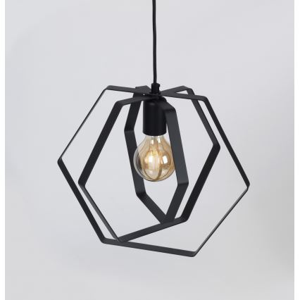 Candelabro num fio HEXAGON 3xE27/60W/230V preto antigo
