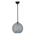 Candelabro num fio JUTE 1xE27/60W/230V AZUL