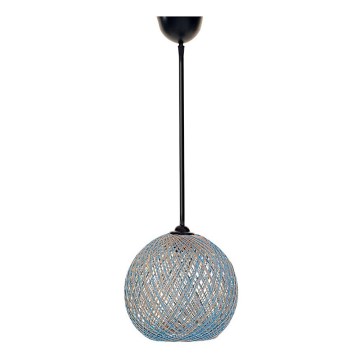 Candelabro num fio JUTE 1xE27/60W/230V AZUL