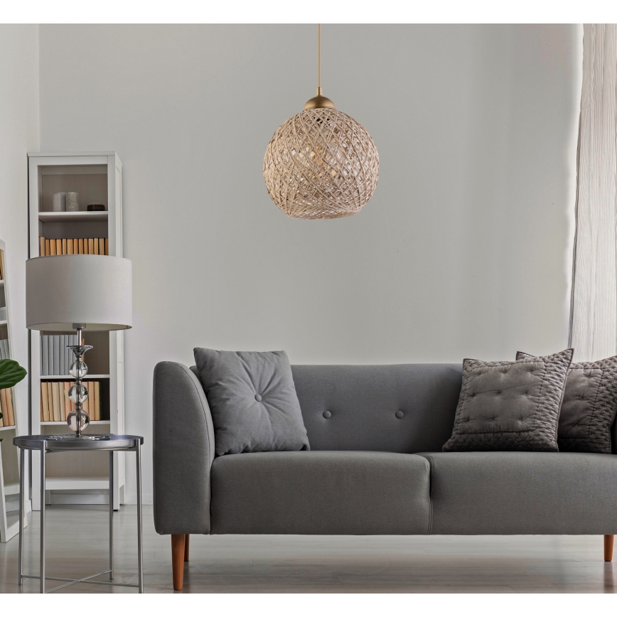 Candelabro num fio JUTE 1xE27/60W/230V bege