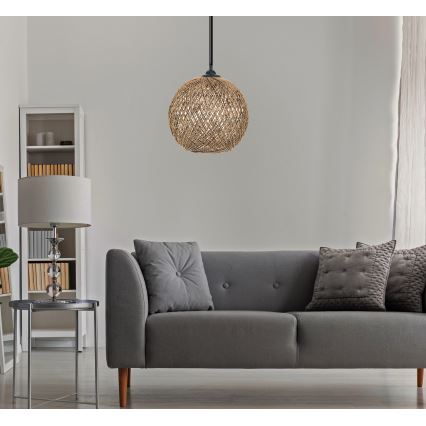 Candelabro num fio JUTE 1xE27/60W/230V castanho