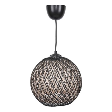 Candelabro num fio JUTE 1xE27/60W/230V preto antigo