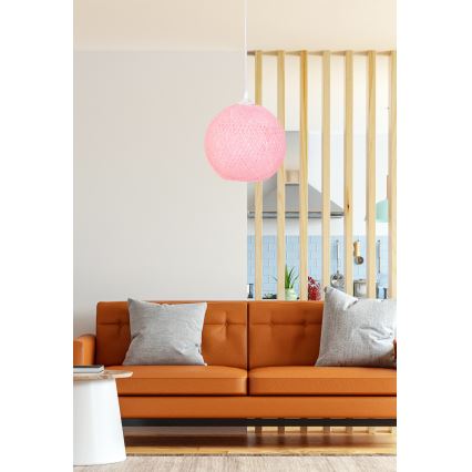 Candelabro num fio JUTE 1xE27/60W/230V rosa