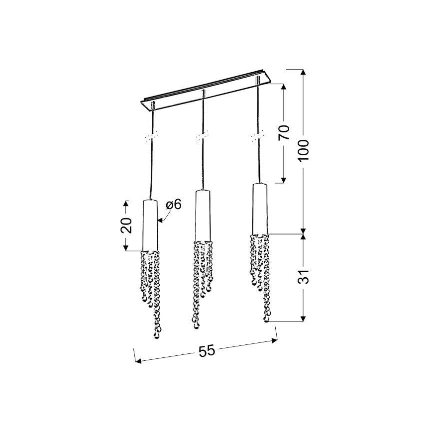 Candelabro num fio LED DUERO 3xLED/3W/230V
