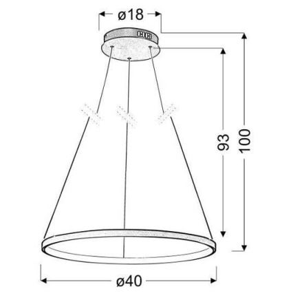 Candelabro num fio LED LUNE LED/25W/230V