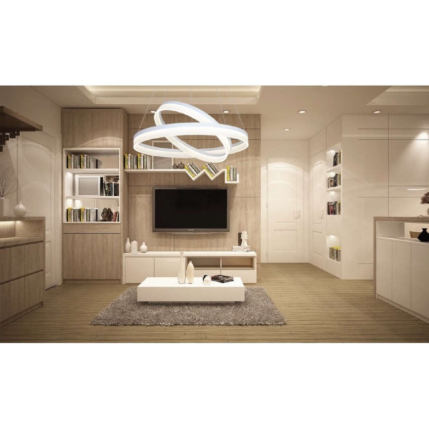 Candelabro num fio LED RING com controlo remoto LED/60W/230V