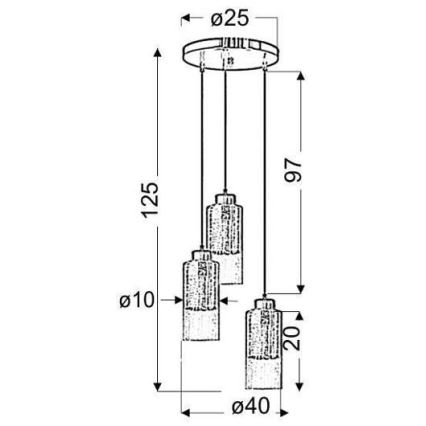 Candelabro num fio LIBANO 3xE27/60W/230V